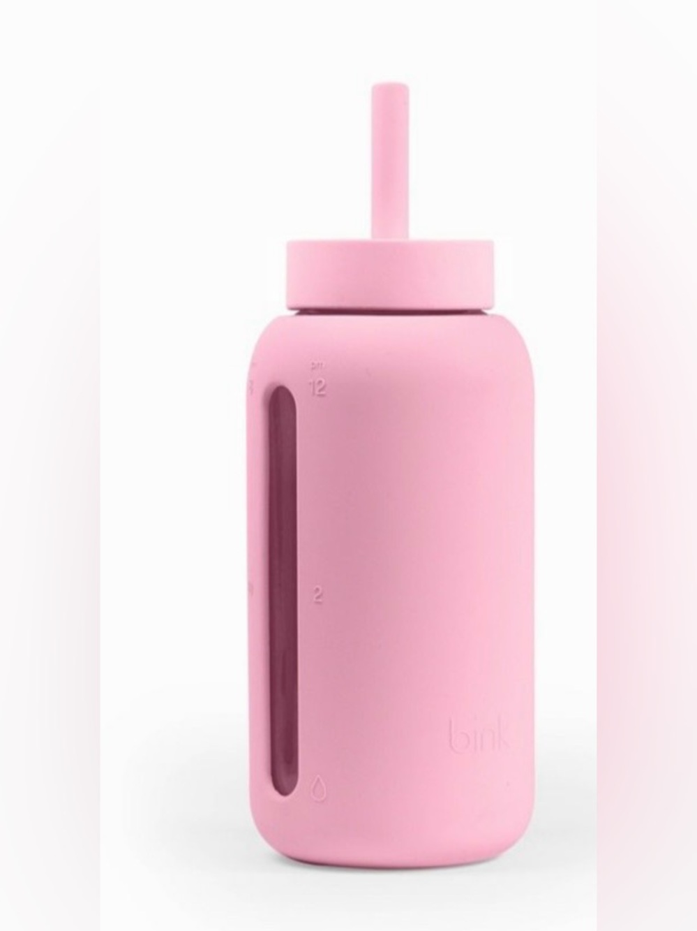 Bink Pink Silicone Straw Water Bottle